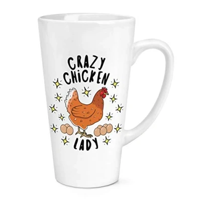 Image of Crazy Chicken Lady Stars 17oz Large Latte Mug Cup