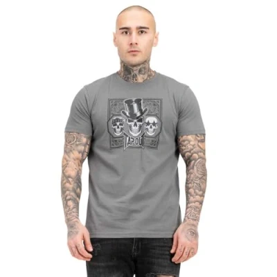 Image of Tapout Men&#039;s Skull Tee T Shirt, Grey/Black, M