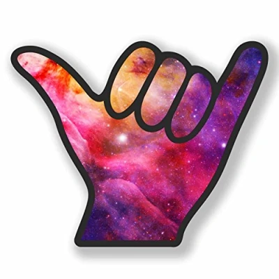 Image of 2 x 10cm Shaka Surfer Hand Vinyl Decal Sticker Car Laptop Surf Beach Space #9653 (10cm Wide 8cm High)
