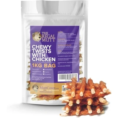Image of The Regal Mutt Chewy Twists with Chicken 1kg Bag