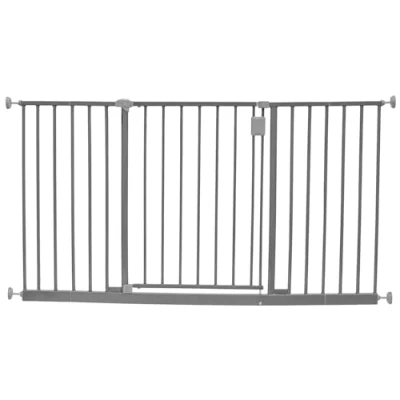 Image of Safetots Extra Wide Hallway Gate, 134cm 140cm, Matt Grey, Pressure Fit Baby Safety Barrier for Hallways and Spaces, Easy Installation