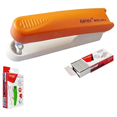 Image of ZMOD10FS Desktop Stapler with Staple Remover, ORANGE Body + 1000 Staples, 20 Sheets Stapling, Reload Indicator, No 10 iZOFAX Black Ball Pen