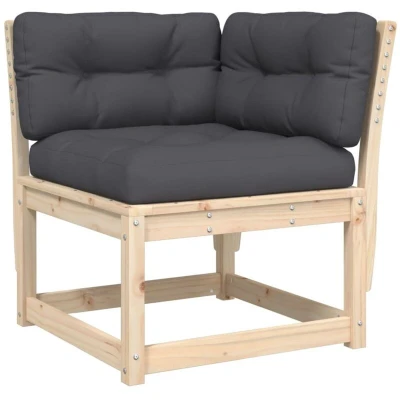 Image of vidaXL Garden Sofa Corner with Cushions 73x73x78 cm Solid Wood Pine