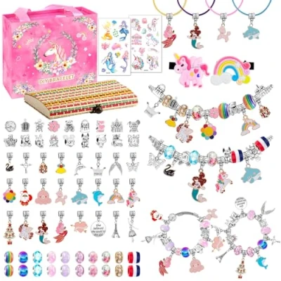 Image of Gifts for Kids Teenage Girls, Bracelet Making Kit Toys 5 6 7 8 9 10 11 12 Year Old Girls Jewellery Age Craft Kits Arts and Crafts