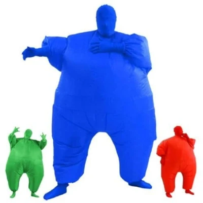 Image of AirSuits Inflatable Fat Chub Suit Second Skin Fancy Dress Party Costume BLUE