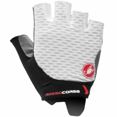 Image of CASTELLI 4521061 ROSSO CORSA 2 W GLOVE Women&#039;s Gloves WHITE BLACK M