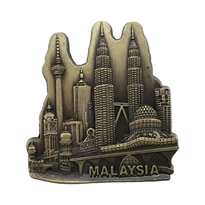 Image of 3D Malaysia Metal Refrigerator Magnet Travel Souvenirs Fridge Home and Kitchen Decoration Magnetic Sticker Collection
