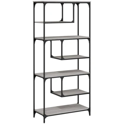 Image of vidaXL Bookcase Grey Sonoma 81x36x176 cm Engineered Wood