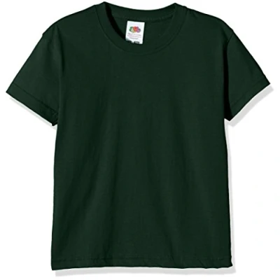 Image of Fruit of the Loom Unisex Kids Valueweight Short Sleeve T Shirt, Bottle Green, 5 6 Years (Manufacturer Size:26) D