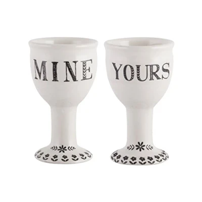 Image of Creative Tops Bake Stir It Up Egg Cups Set of 2, Ceramic, Off White, 11x17x7 cm