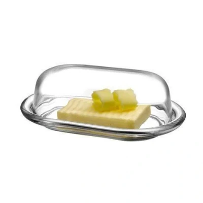 Image of Pasabahce Basic Glass Butter Dish With Cover