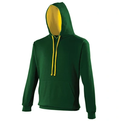 Image of AWDis Men&#039;s Varsity Hoodie, Multicoloured (Forest Green/Gold), X Large