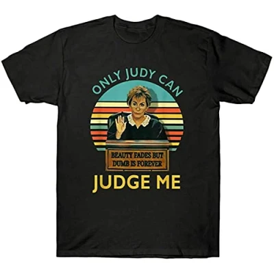 Image of Judy Sheindlin Only Can Judge Me Vintage Sunset T Shirt Mens Cotton Tee XXL Black
