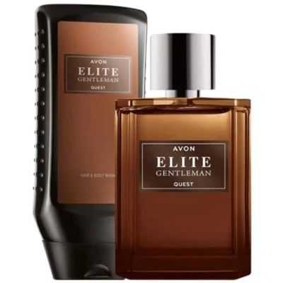 Image of Elite Gentleman Quest Aftershave Set Includes Eau de Toilette 75ml and Hair &amp; Body Wash 250ml