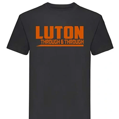 Image of FootballApparelGifts Luton Town Through and Premium T Shirt Gift Mens (Large) Black