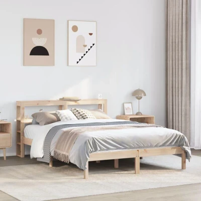 Image of vidaXL Bed Frame without Mattress 160x200 cm Solid Wood Pine