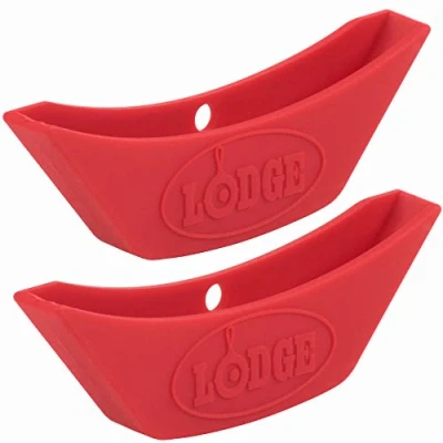 Image of Lodge ASAHH41 Silicone Assist Handle Holder, Red (2 Pack)