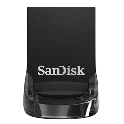 Image of SanDisk 1TB Ultra Fit USB 3.2 Flash Drive, stick, Memory stick up to 400 MB/s read speeds, For Laptops and Game Consoles, Plug Stay, RescuePRO data recovery software, Black