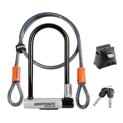 Image of Kryptonite krytolok std with 4&#039; flex,Black/Silver