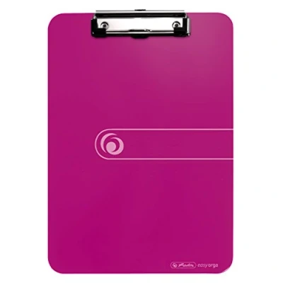 Image of Herlitz 10842409 Clipboard A4 Kraft Paper Cover with Clip Mechanism and Hanging Hole, FSC Mix. Assorted colours. berry