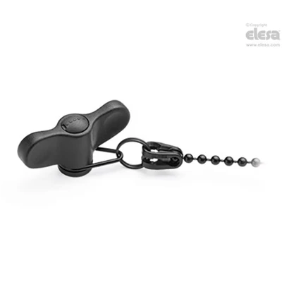 Image of ELESA EWN LP Wing nuts with retaining chain technopolymer Brass boss threaded hole EWN.63 B M10 C1