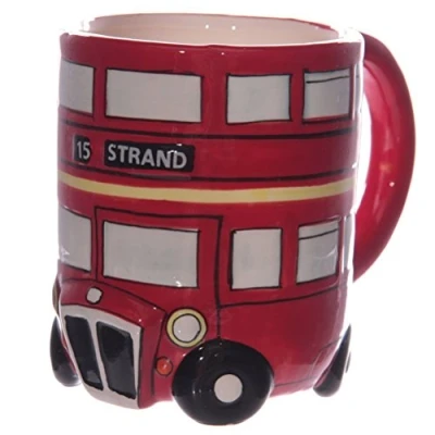 Image of Puckator London Red Routemaster Bus Ceramic Shaped Mug, Tea Coffee Hot Drinks, Decorative Gift Box, Home Kitchen Office Height 10cm Width 13.5cm Depth 8.5cm