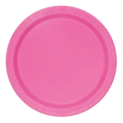 Image of Unique 31250EU Eco Friendly Paper Plates 23 cm Hot Pink Colour 16 Count (Pack of 1), Pack