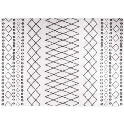 Image of vidaXL Rug Washable 120x180 cm Black and White Anti Slip