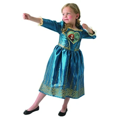 Image of Rubie&#039;s Loveheart Merida Girls Fancy Dress Disney Brave Fairytale Kids Childs Costume