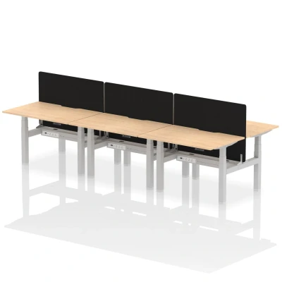 Image of Air B2B 1200x800 Adjustable 6P Bench Desk Scallop Maple/Silver +Screen