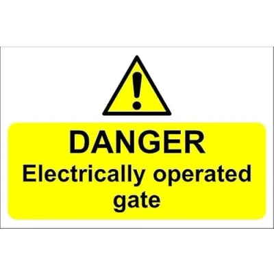 Image of Danger electrically operated gate 3mm Aluminium sign (300mm x 200mm)