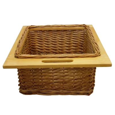 Image of MonsterShop Pull Out Wicker Kitchen Baskets 500mm
