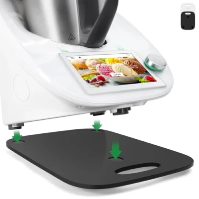 Image of Inwee Sliding Board for Thermomix TM6 TM5, Quick Moving Vorwerk Thermomix, Glider Effortless Moving, Accessories TM5 TM6, Acrylic(Black)