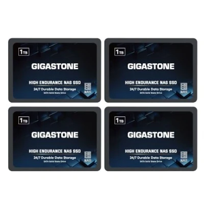 Image of Gigastone Enterprise SSD 1TB NAS Drive Cache (4 Pack) 24/7 Durable TLC High Endurance Business Server Data Center RAID Network Attached Storage Caching 2.5&quot; SATA Internal Solid State Hard Drives