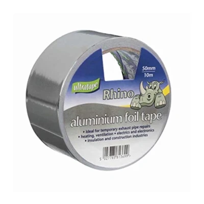 Image of SELF ADHESIVE ALUMINIUM FOIL TAPE SILVER ELECTRIC HEAT REFLECTOR PIPE REPAIR 10m x 50mm
