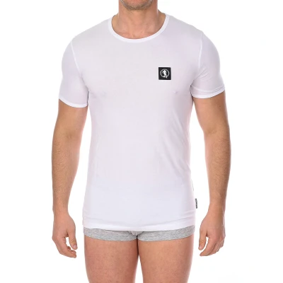 Image of Bikkembergs Mens Pack 2 Fashion Pupino T shirts White Cotton Size 2XL