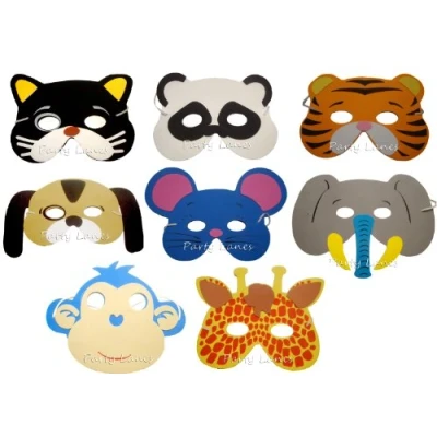 Image of 8 Assorted Foam Animal Masks