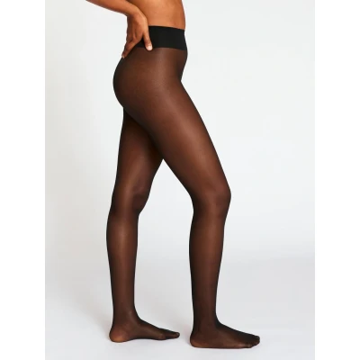 Image of Lindex Tights 40 DEN Comfort Waist Tights, Women&#039;s, Size: 10/12, Black