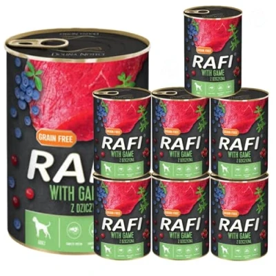 Image of Complete Wet Dog Food: Meat &amp; Natural Ingredients, Grain Free, Immune Boosting Superfoods in Every Flavor! Healthy Tasty Nutrition for All Breeds! (Game, 8x400g)