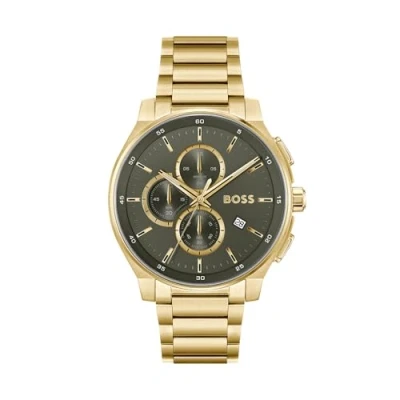 Image of BOSS Chronograph Quartz Watch for Men PEAK 2.0 Collection with Gold colored Stainless Steel Bracelet 1514190