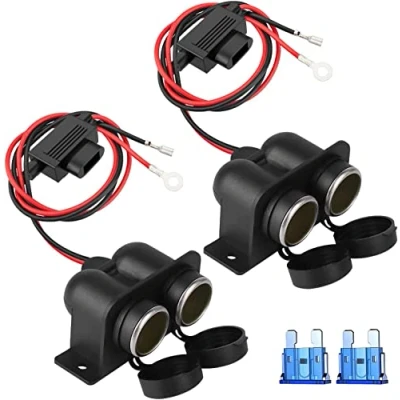 Image of Cigarette Lighter Socket, 12 V/24 V Waterproof Socket for Car, Boat, Motorcycle, Truck and More, with 60 cm Connection Cable