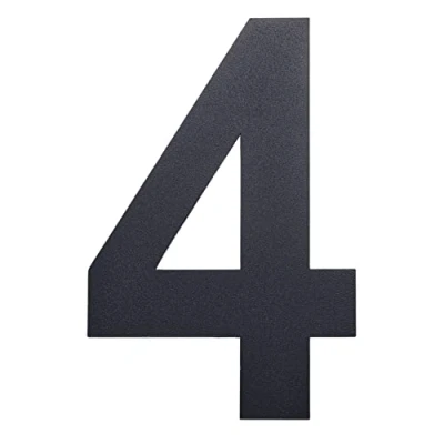 Image of nanlyiau 6in/153mm Modern House Number Floating Numbers Door Address Plaque Stainless Steel Powder Coated RAL 7016 Anthracite Grey(7016 6in4)