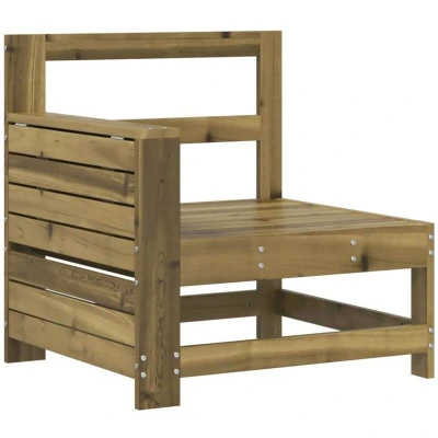 Image of vidaXL Garden Armrest Sofa with Side Table Impregnated Wood Pine