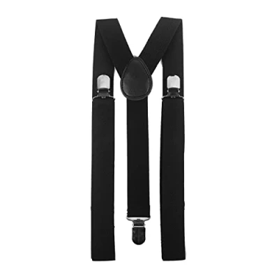 Image of Hat To Socks Mens Womens Adjustable Braces Suspenders with Strong Metal Clips (Black)