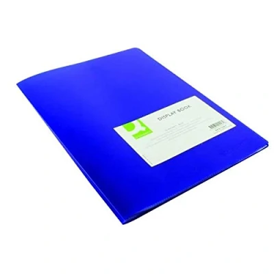Image of Q Connect Polypropylene Display Book 10 Pocket Blue KF01247 + Free FINCHLEY Pen