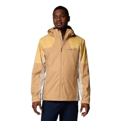 Image of Columbia Men&#039;s Inner Limits 3 Jacket, Waterproof Rain Canoe/Sand Dune/Dark Stone, S