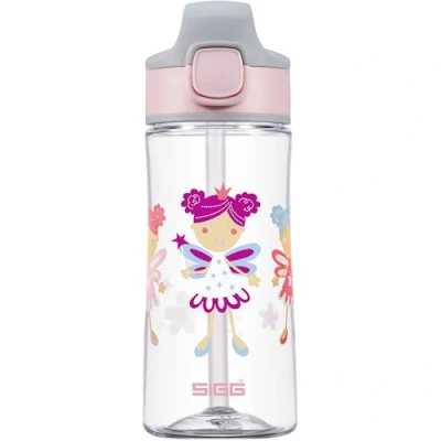 Image of SIGG Aluminium Kids Water Bottle Miracle Fairy With Straw Leakproof Lightweight BPA Free Scratch &amp; Break Resistant School Sports Light Pink 0.45L
