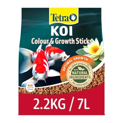 Image of Tetra koi Pond fish Food Colour &amp; Growth Sticks 2.2kg biologically balanced for larger
