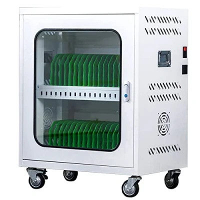 Image of 30 Bay Mobile Charging Cart with Storage for Multiple Chromebook, Laptop, Kindle Standard Laptop &amp; Classroom (Color : White, Size slots)