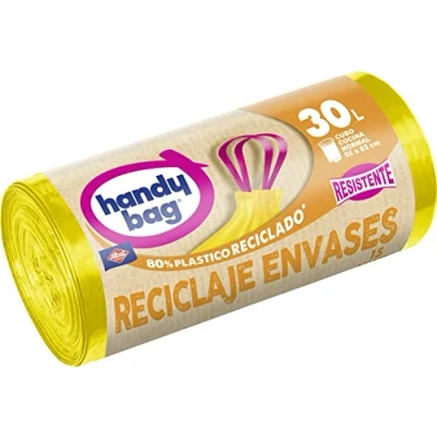Image of Albal Handy bag Garbage Bags, Yellow, 30l, Pack of 15.
